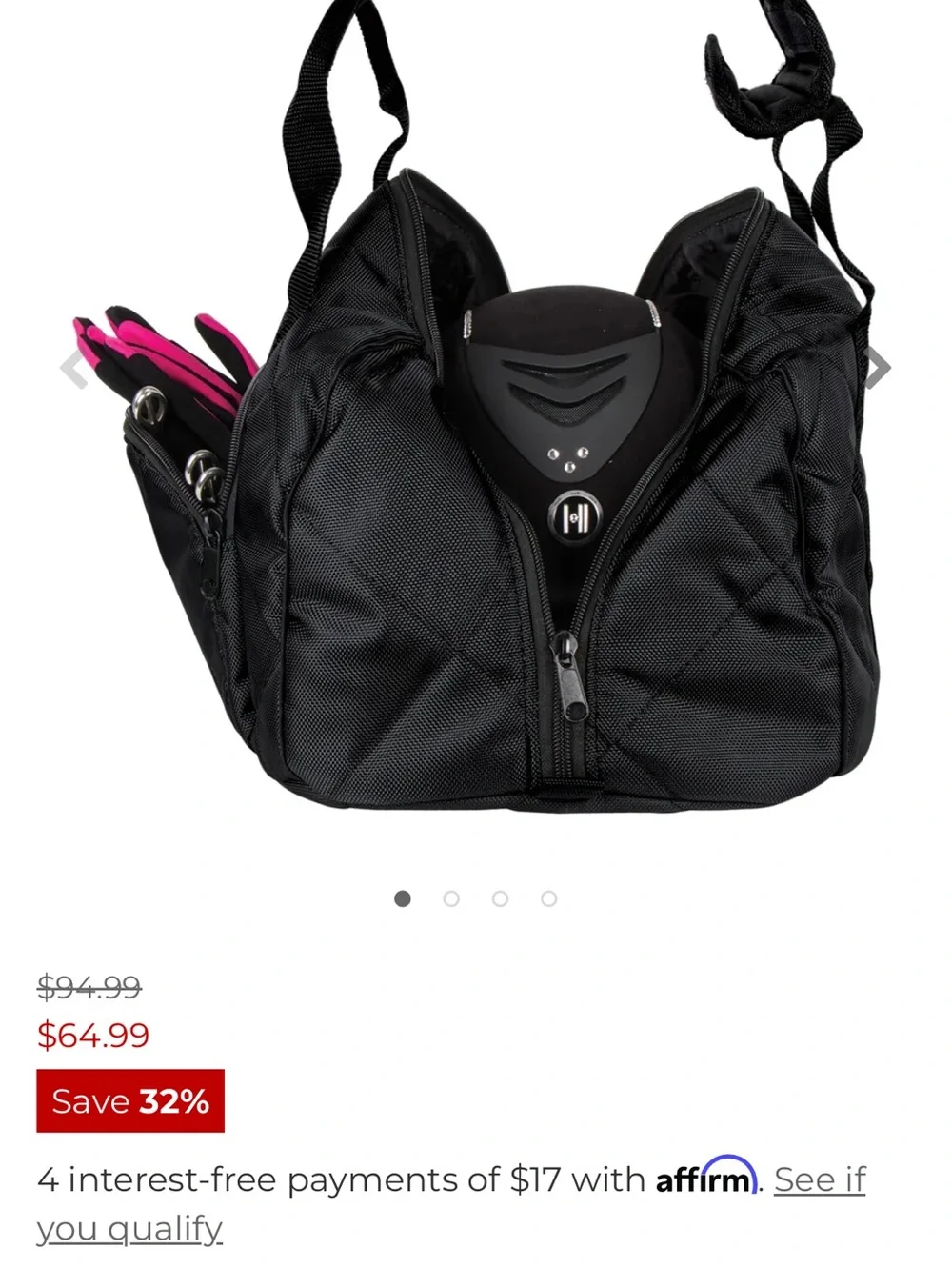 Black equestrian carry bag